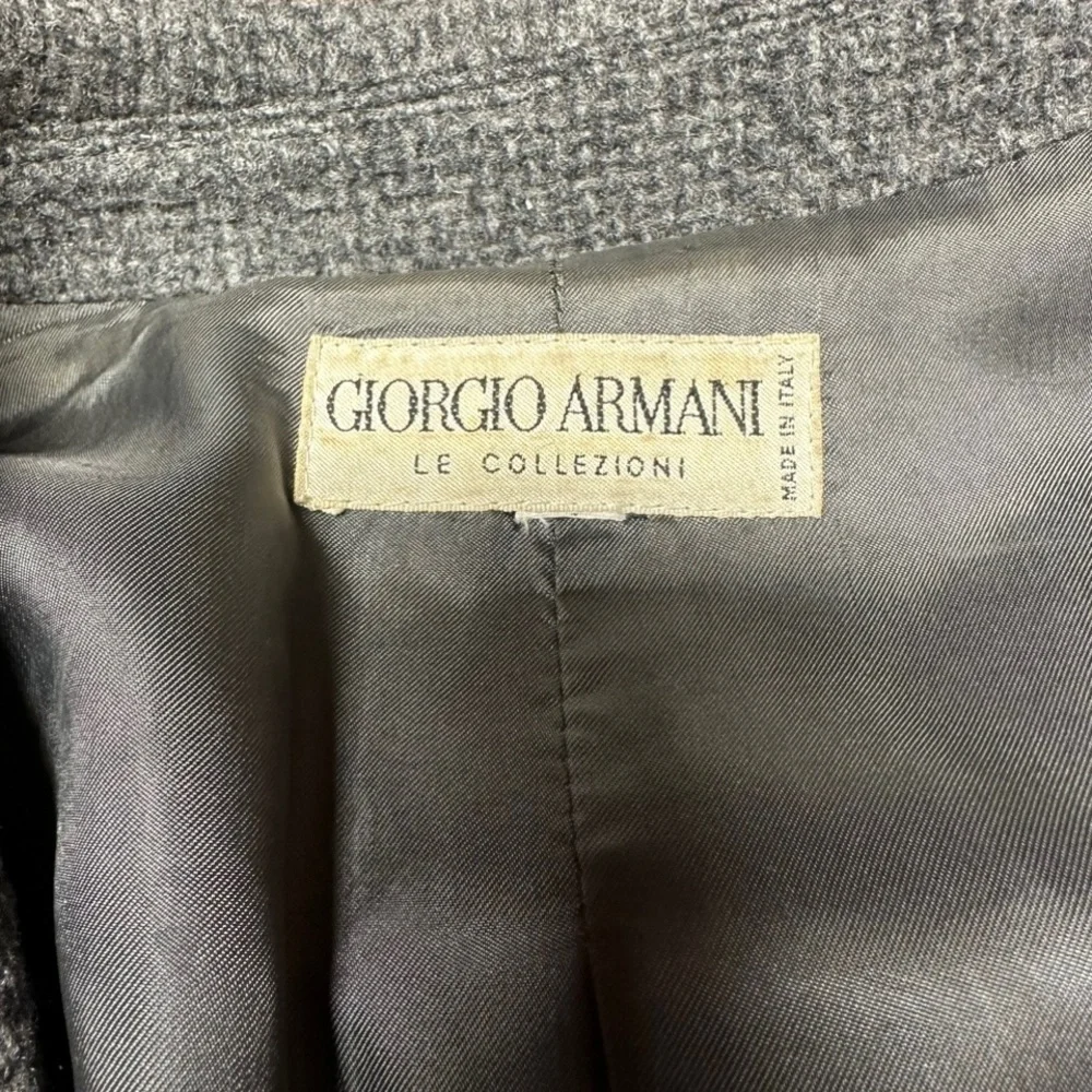 Giorgio Armani ~ Women’s Wool Mohair Alpaca Gray Trench Car Coat ~ Sz 8 ~ VTG - Picture 3 of 16